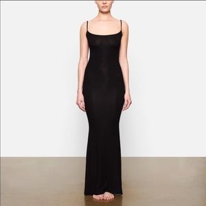 NEW SKIMS Ribbed Long Slipdress Black Medium